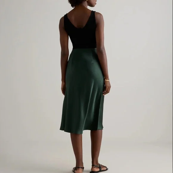 NWT J. Crew green silk midi skirt size medium - Picture 2 of 4